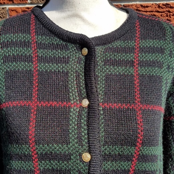 Crystal kobe plaid button front cardigan - Picture 3 of 6
